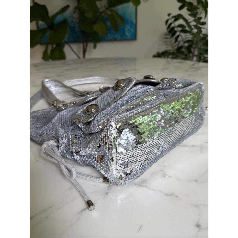Coach Limited Edition Poppy Sequin Spotlight Tote Shoulder Bag 13821 Silver Y2K - Picture 7 of 16
